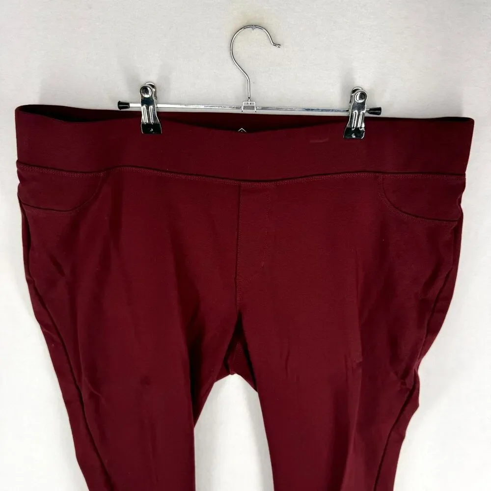 St. John's Bay Dark Red Skinny Leg Leggings‎ with Pockets Womens Size 2X